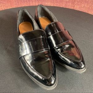 H&M Black Patent Leather Loafers, Stylish Women’s